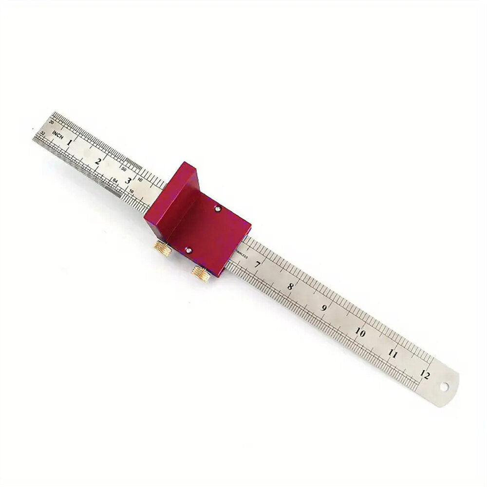 90° Scribing Ruler - 30cm Aluminum Measuring Tool for Woodworking, Carpentry & DIY Projects - Durable & Ergonomic Design