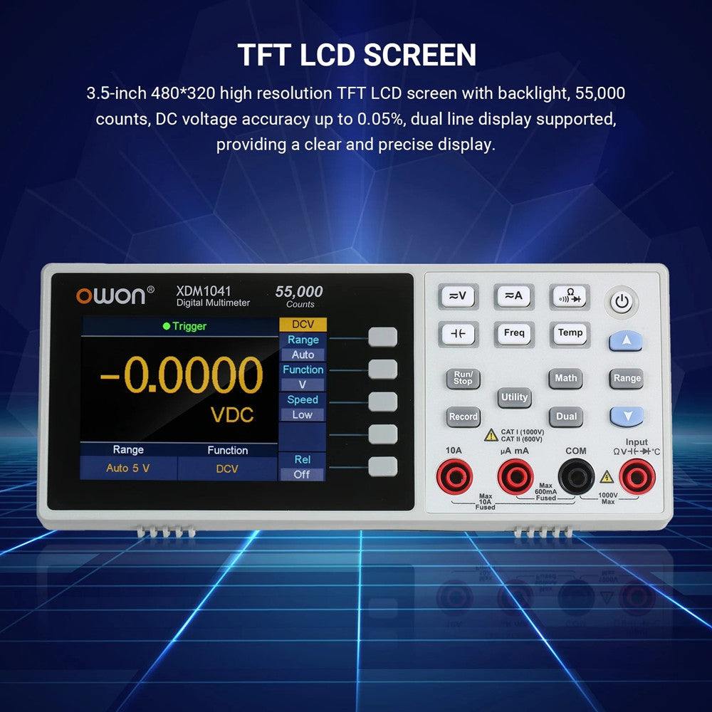 USB Digital Multimeter 55000 Counts High Accuracy Universal Desktop Multimeters Meter with 3.5-inch TFT LCD Screen