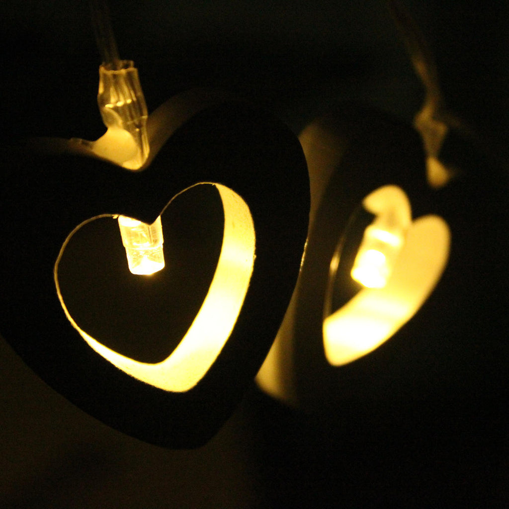 Battery Operated 20LED Heart Shape String Fairy Light for Party Decor