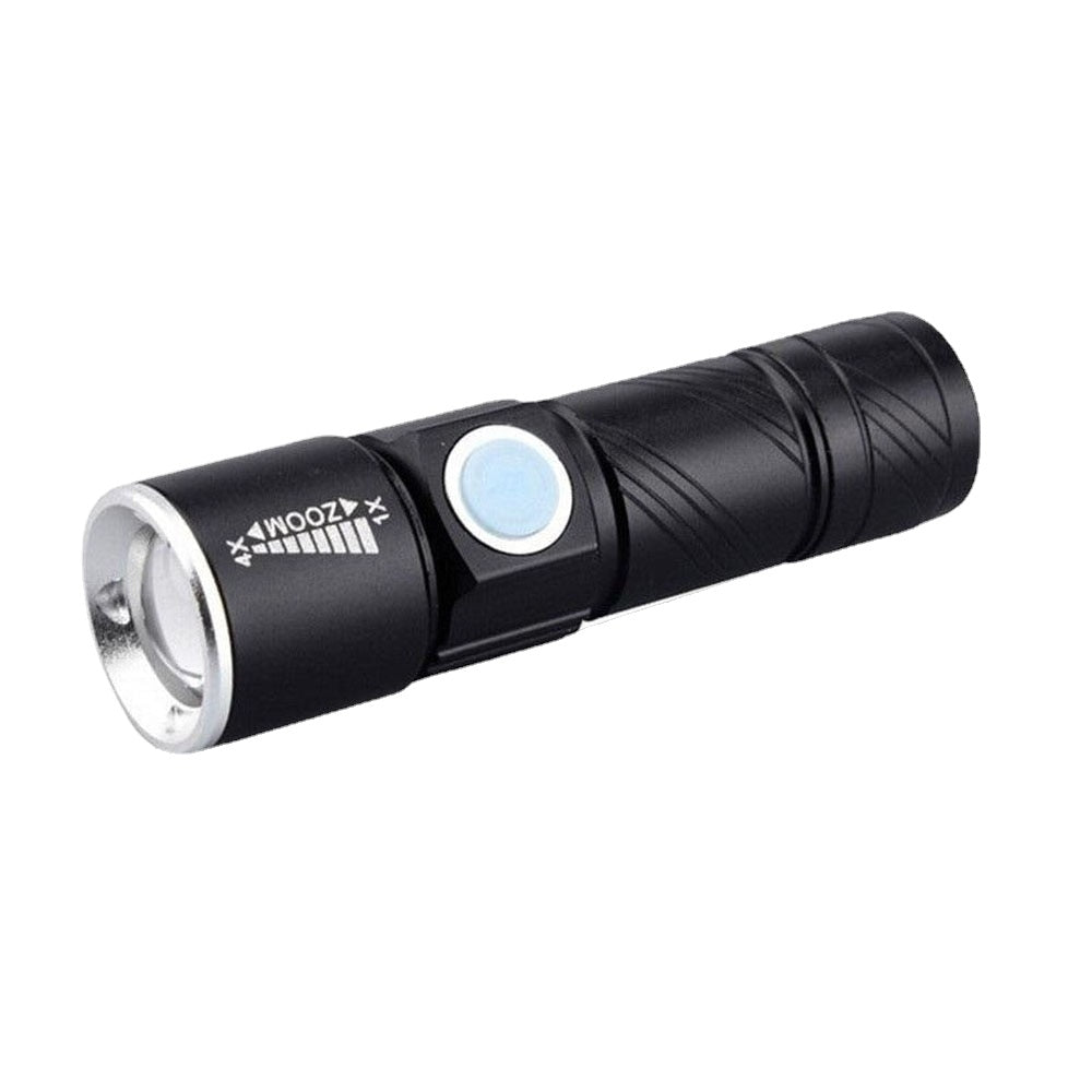 USB Built-in battery Rechargeable lasting Flashlight Q5 3 modes mini Zoom Light flash Waterproof Tactical Camping Bike Torch