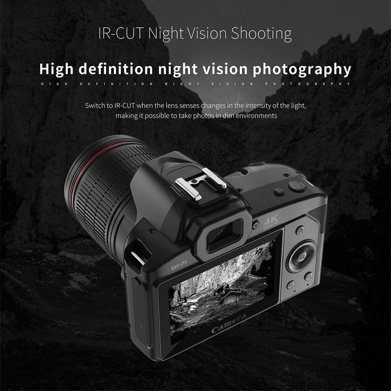 6400MP HD WiFi 4K Dual Lens Camcorder, 3" IPS Display, 16X Zoom, DSLR for YouTube Streaming & Vlogging