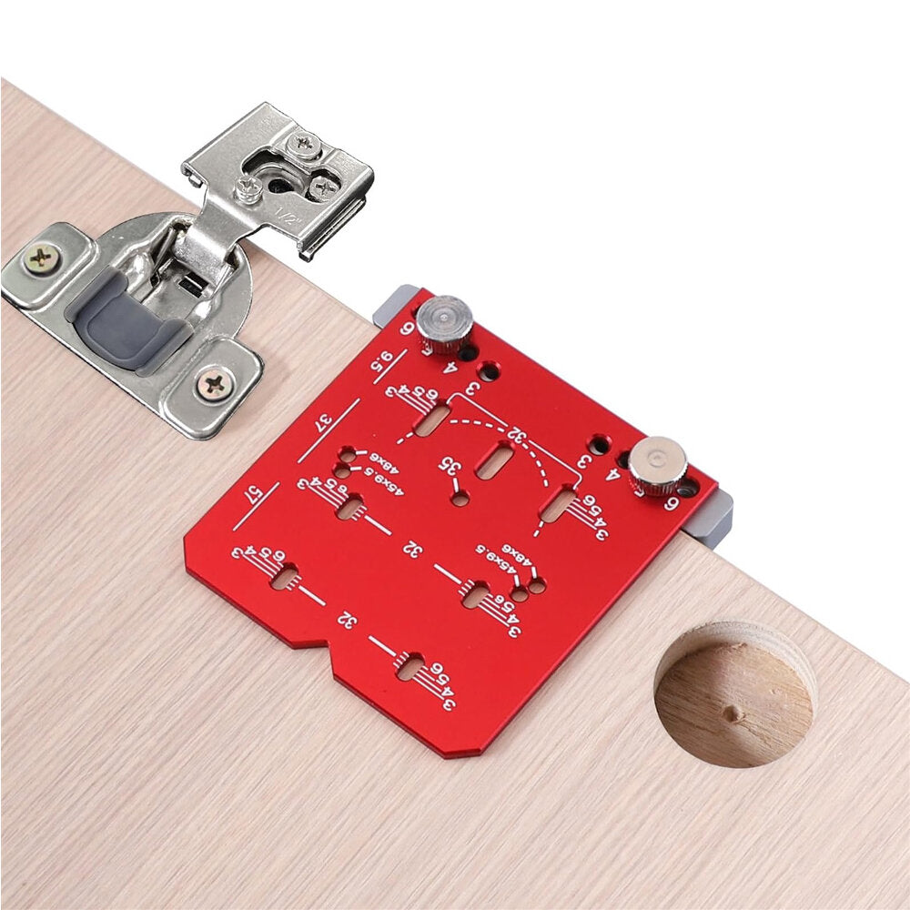 Universal Cabinet Hinge Jig for 45mm/48mm Hinges - Precise Drilling, Multiple Hole Spacing, Durable Metal, Easy Installation