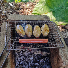 Titanium BBQ Barbecue Grill with Hanging Chain Food Charcoal Carbon Furnace Camping Picnic Garden Tableware