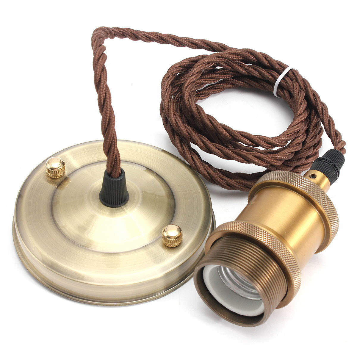 110V-220V 600W Vintage Lamp Holder Ceiling Canopy and Copper Socket with 2M Wire