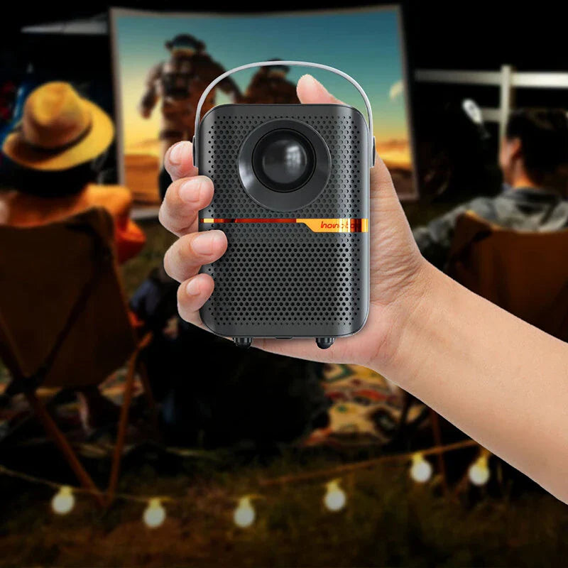 Smart 4K Portable LED Projector, 1080P, Wifi, Remote, Electronic Focus, Keystone Correction, Built-in Speaker, Home Theater