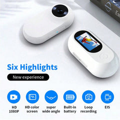 Portable 1080P Action Camera, Mini Wearable Safety Cam with EIS, Night Vision, Ideal for Travel, Sports, Vlogs, and Outdoor Use