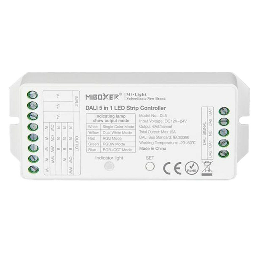5 IN 1 LED Strip Controller Common Anode Compatible with remote control/Bus Power Supply DC12-24V