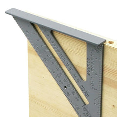 7" Aluminum Alloy Triangle Ruler - 45° Right Angle Gauge for Woodworking & Decoration, 1mm Resolution
