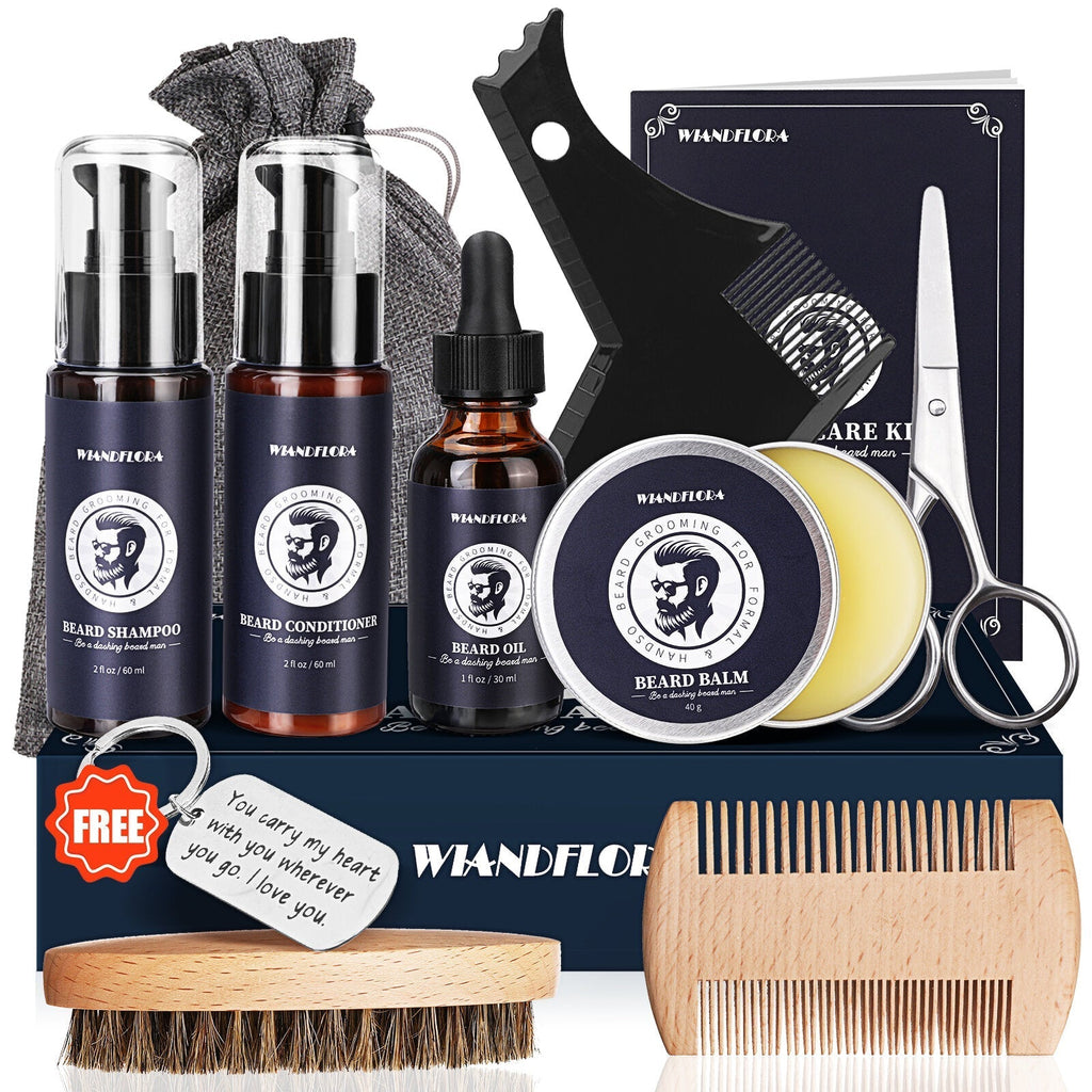 Beard Growth Kit Hair Growth Enhancer Thicker Oil Nourishing Essence Leave-in Conditioner Beard Care with Comb