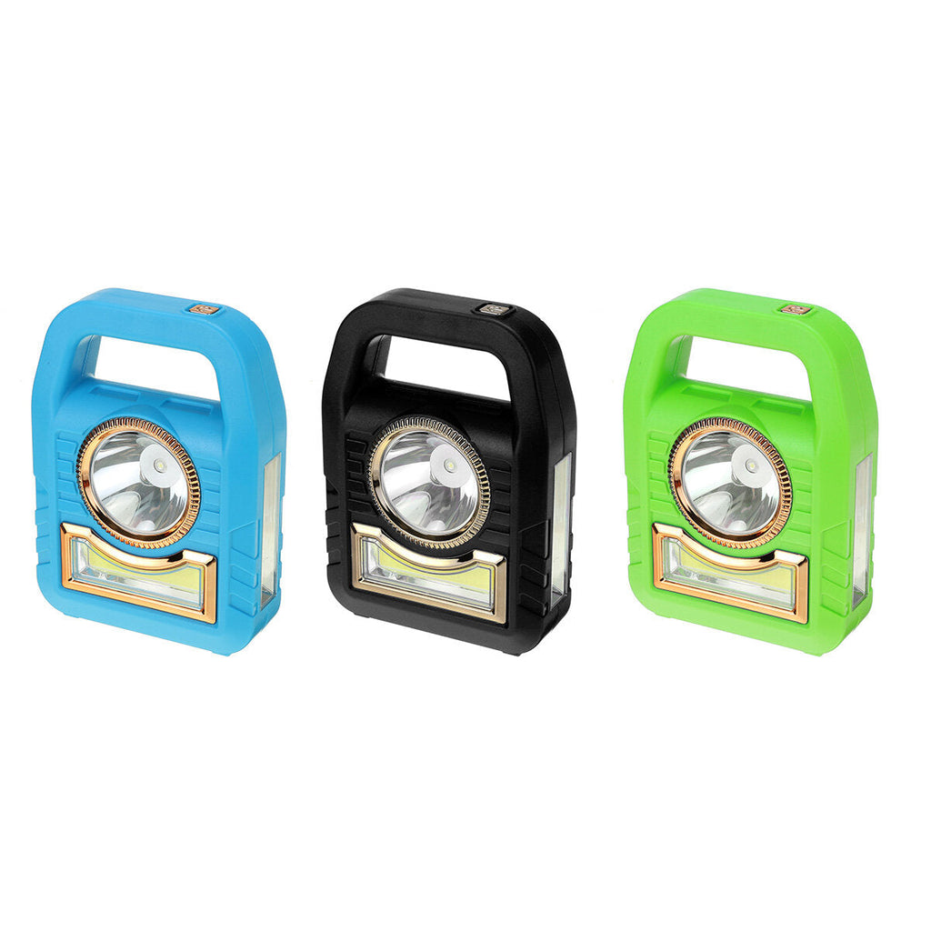 2IN 1 Solar Portable Camping Light LED COB Powered Flashlights USB Rechargeable Hand Lamp For Hiking Outdoor Lighting Emergency