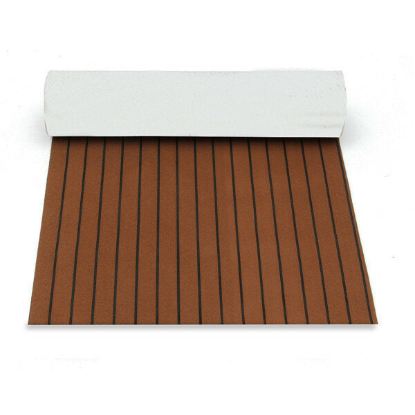 2500x1000x6mm EVA Foam Brown With Black Line Teak Sheet Boat Yacht Synthetic Teak