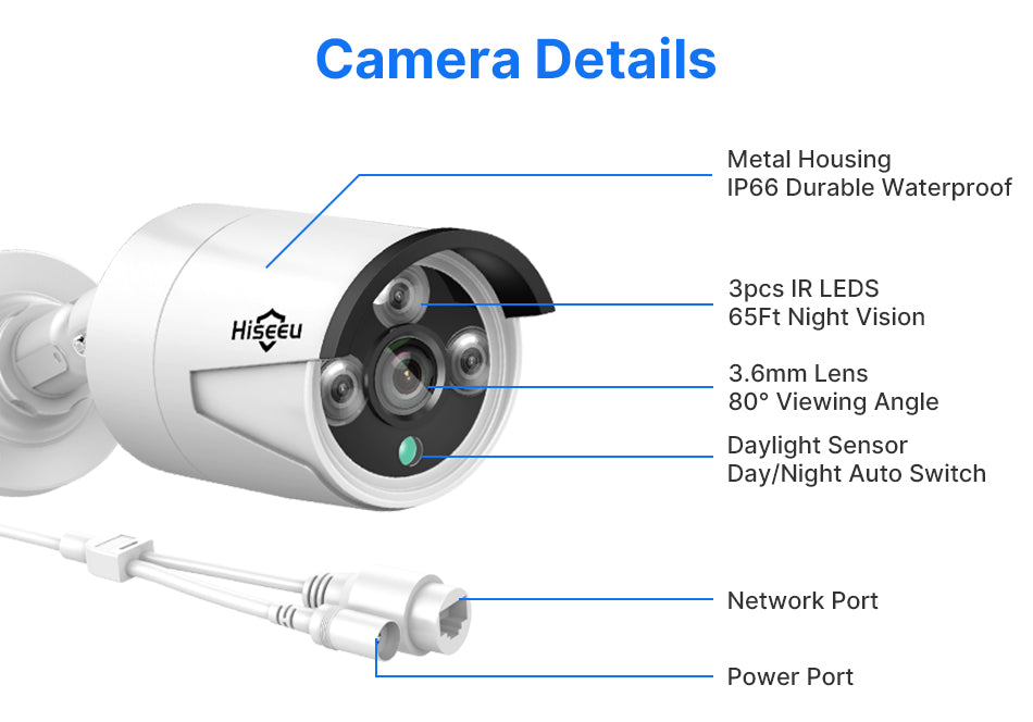 8CH PoE Security CCTV Camera System Set Colorful Night Vision 2-way Audio APP Remote Monitoring H.265 AI Face Detection IP66 Waterproof Outdoors IP Camera NVR Set