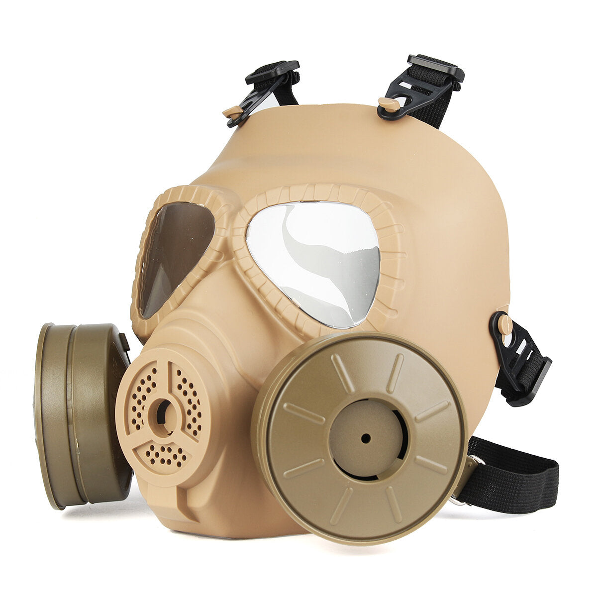 Breathable Gas Mask Double Filter Fan CS Edition Perspiration Dust Face Guard