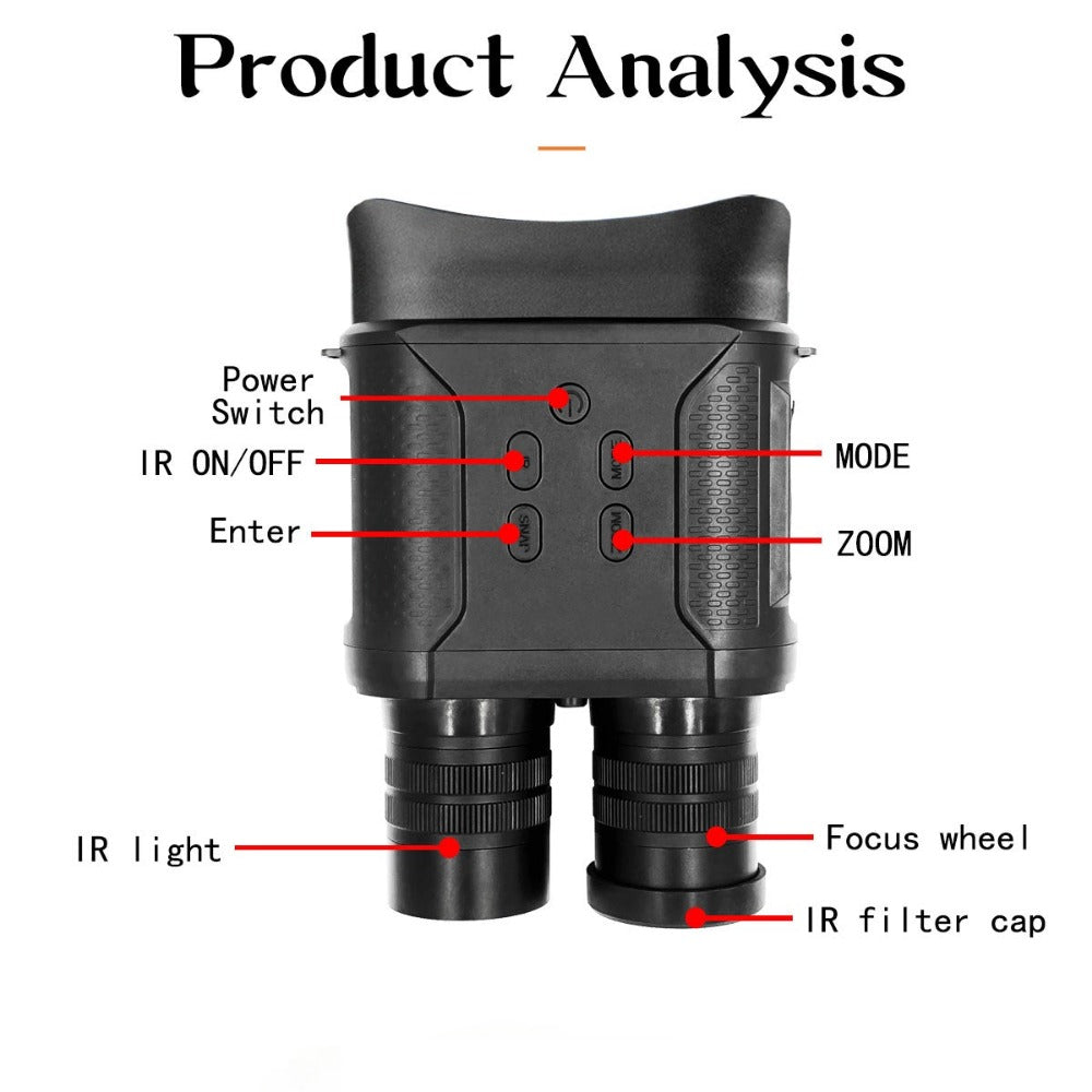 Binocular Infrared 1080P HD IR Night Vision Goggles Hunting Camera Wildlife Observation Security Monitoring