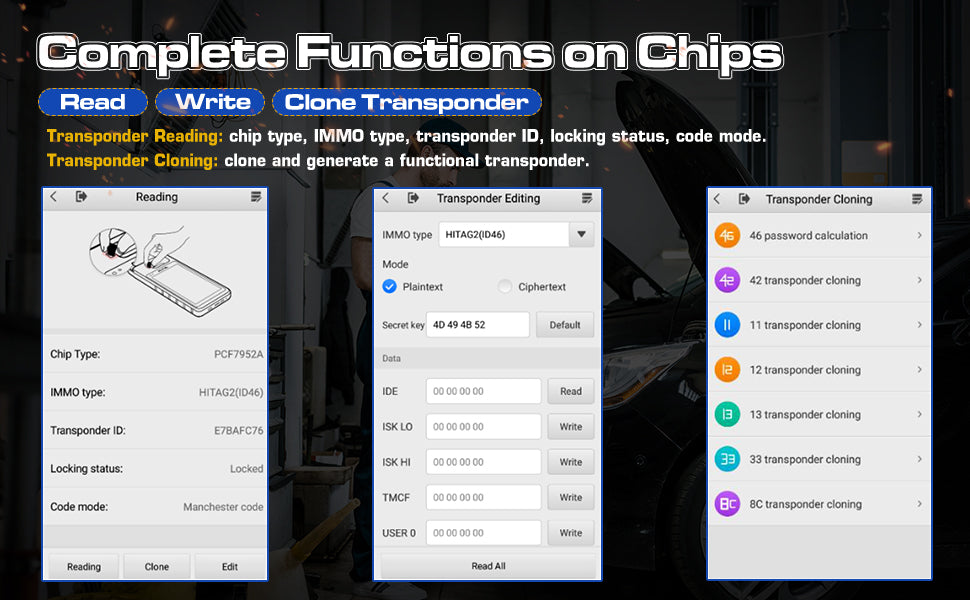 Key Fob Programmer Immobilizer Tool Key Creation IMMO Learning Chip Read Cloning Frequency