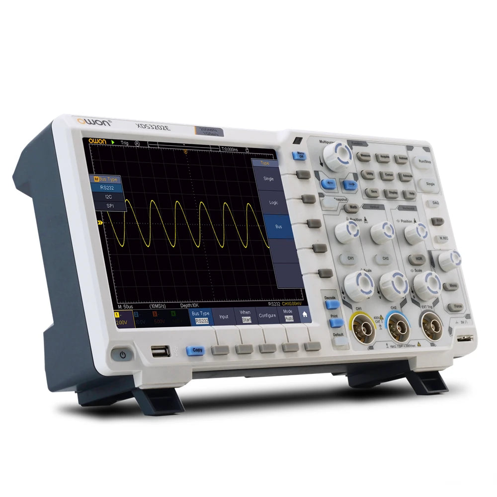 200MHz Digital Oscilloscope, 1GS/s Sampling, 8-Bit Resolution, Advanced Triggers & Data Transfer Interface