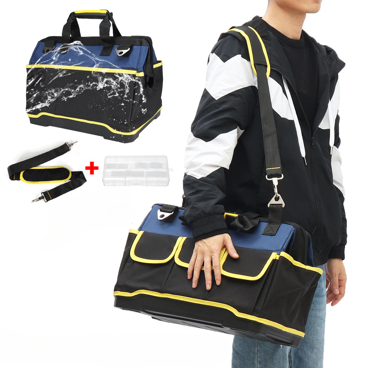 Multifunction Waterproof Tool Repair Electrician Bag Large Capacity Oxford Cloth