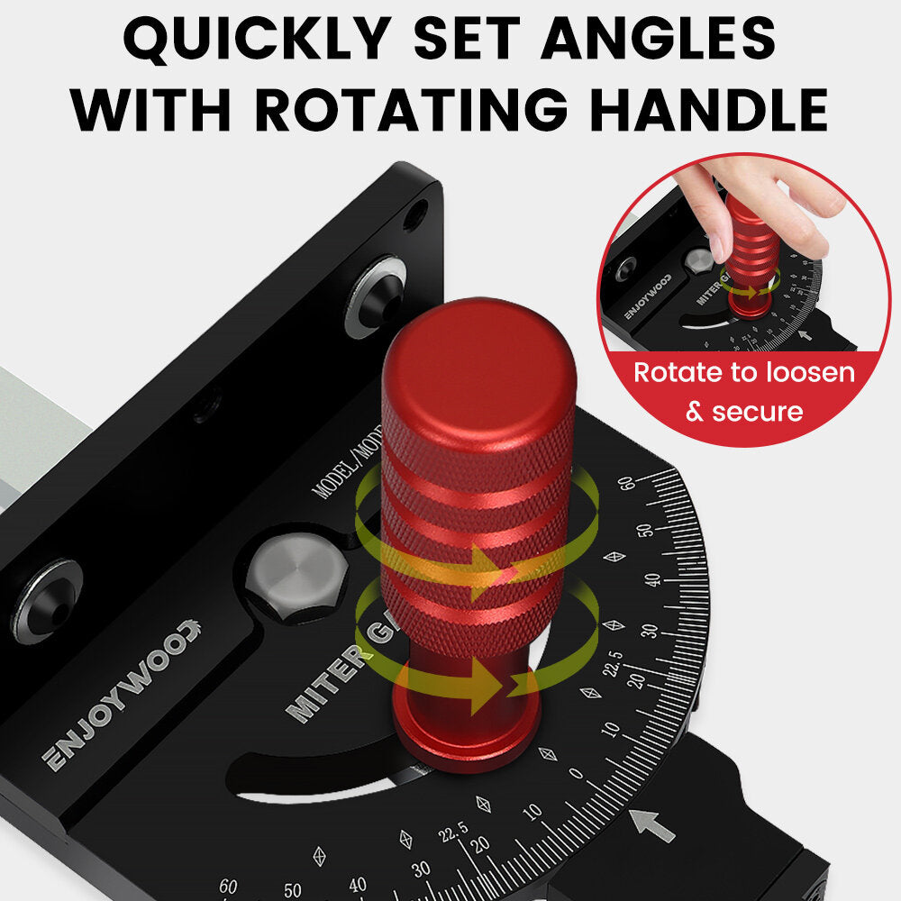 Aluminum Alloy Angle Miter Gauge for Table Saw, 0-60° Precision Settings, Extended Fence 640-1220mm, Durable Woodworking Tool