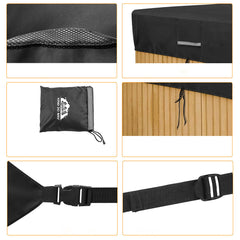 87inch Black Heavy Duty Hot Tub Cover Water-Resistant Polyester Spa Cover