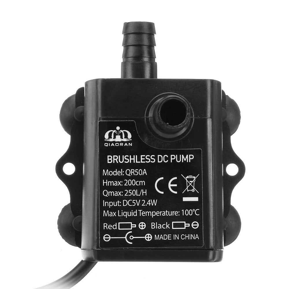 DC 5V 12V 6W Water Pump USB Female Plug Ultra-quiet Mini Brushless DC Water Pump
