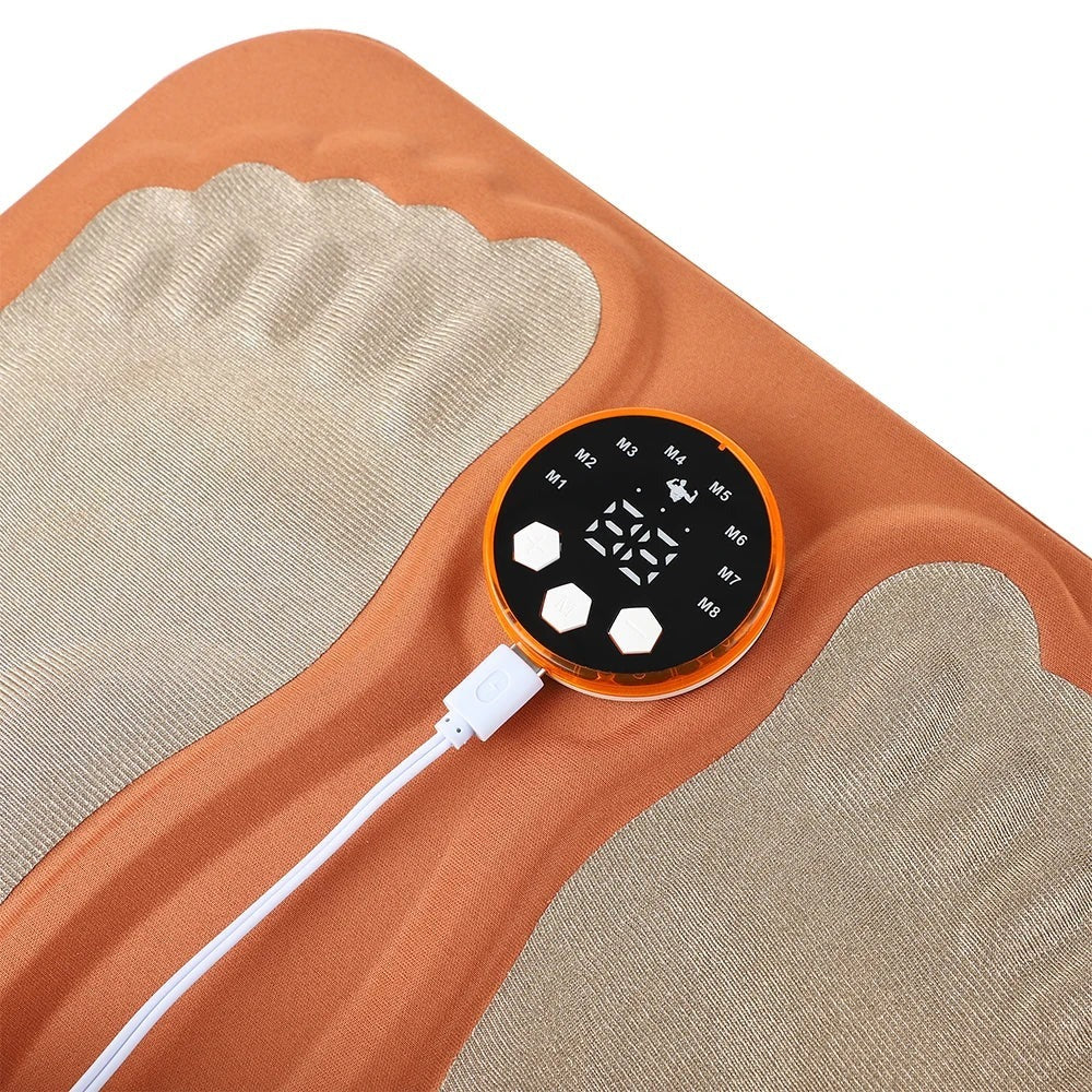 3D Foot Massager Pad with 8 Modes, 29 Intensities, RF Remote, Ergonomic Design for Relaxation & Slimming - Orange