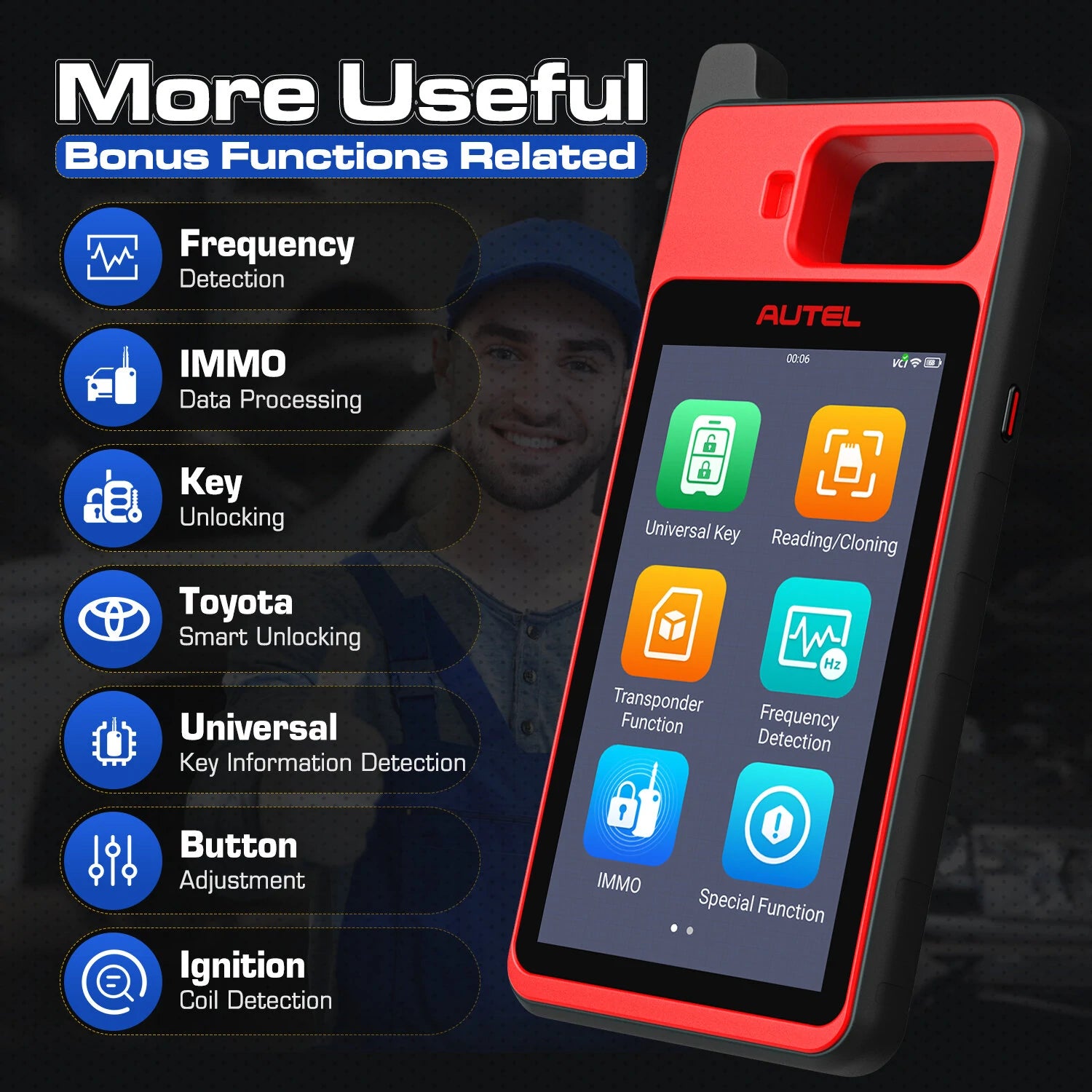 Key Fob Programmer Immobilizer Tool Key Creation IMMO Learning Chip Read Cloning Frequency