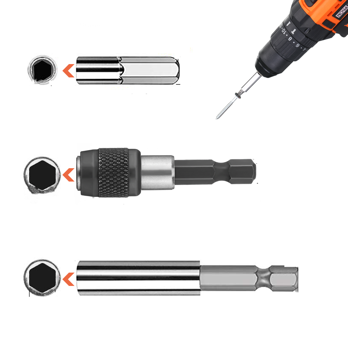 33PCS HSS Screw Removal Bit Screwer Extractor Drill Adapter for Remove Bolts