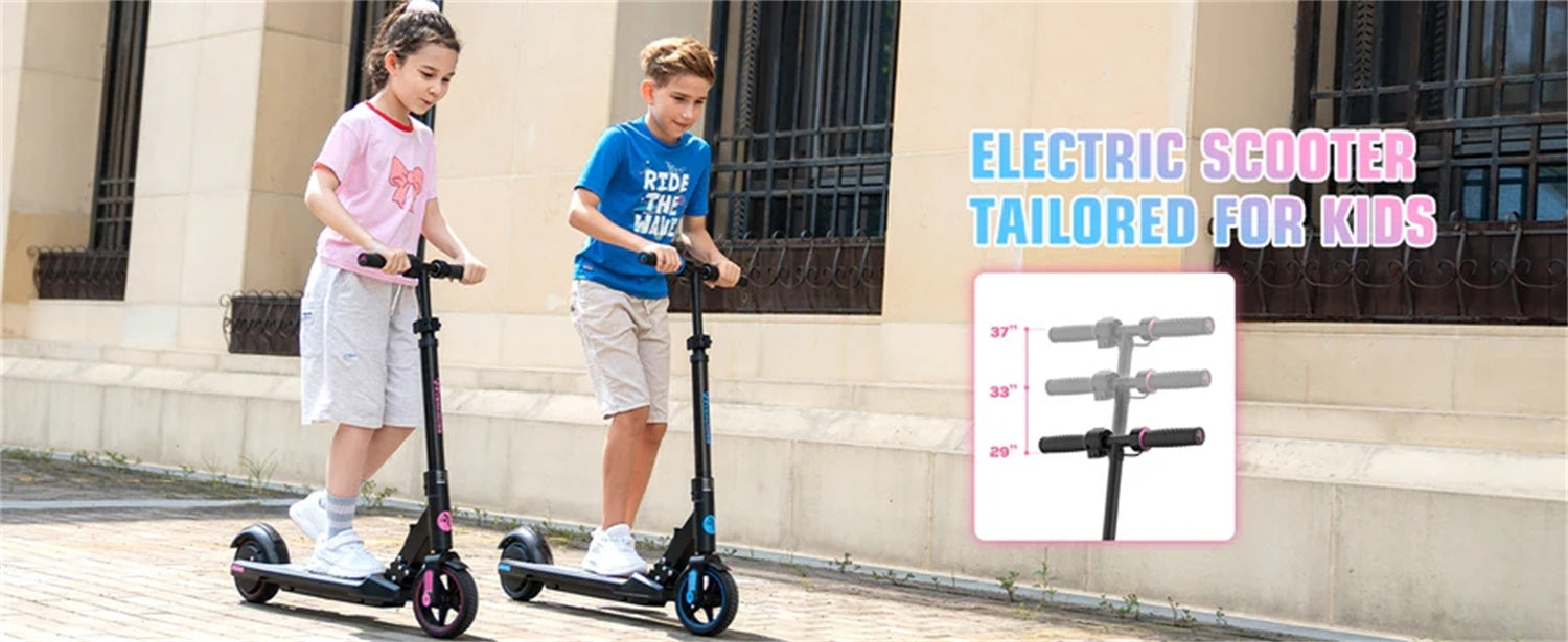 Electric Scooter 25.2V 2.6AH Battery 150W Motors 6.5inch Tires 8KM Max Mileage 60KG Max Load Folding Kids Electric Scooter for 6-12 Years Old