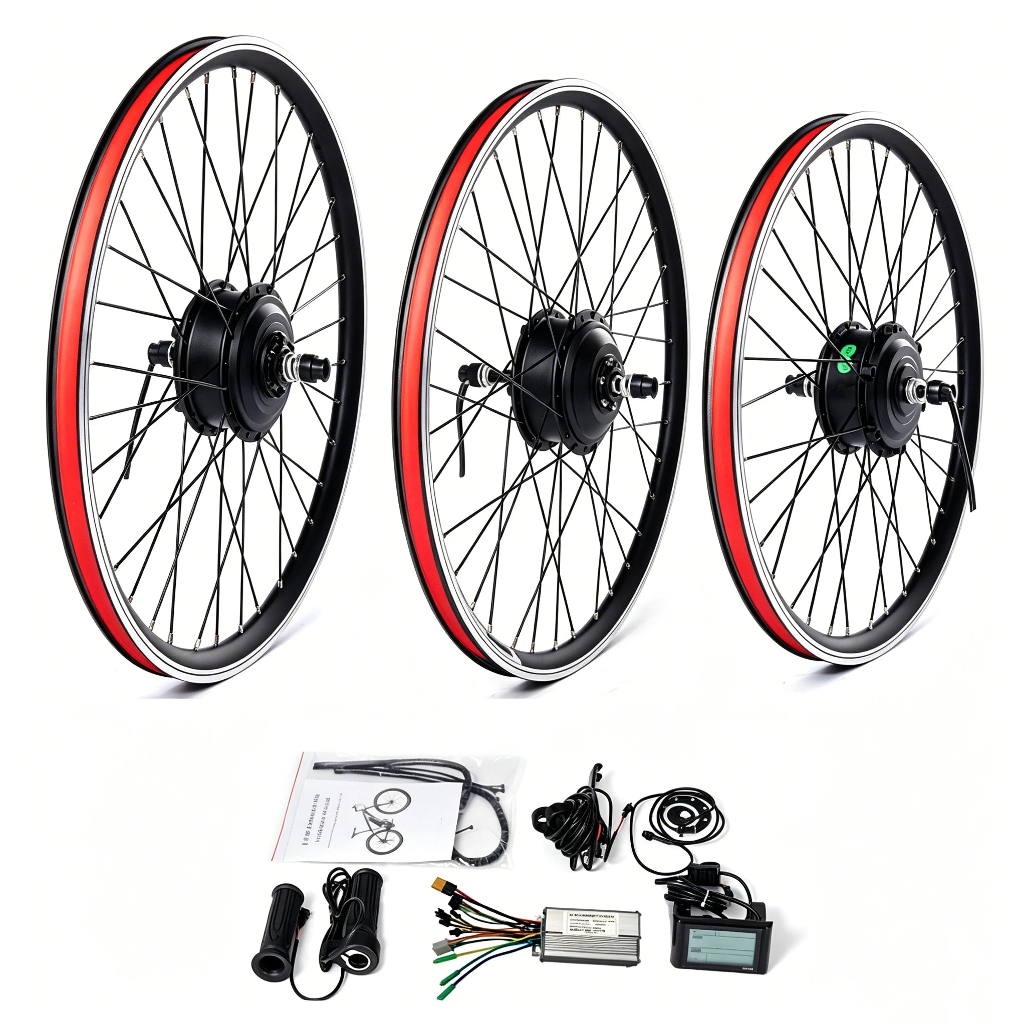 36V 350W Geared Ebike Conversion Kit, Balanced Power Hub Motor Wheel Fits Marlin 4, Rockrider ST100, Riverside 120 (26"-29"/700C)