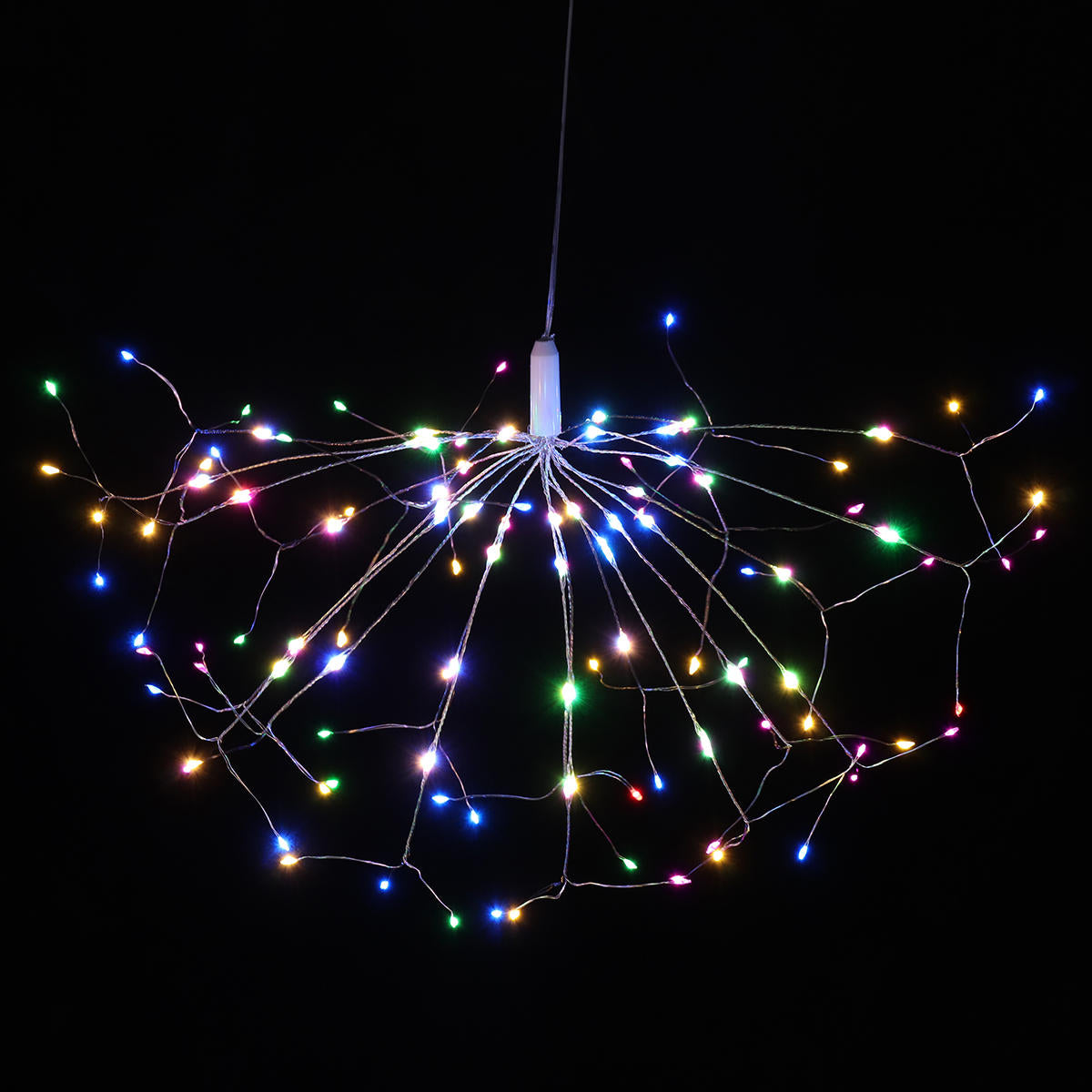 Battery Operated 198LED Dandelion Hanging String Light Silver Wire 8 Mode Dimmable Christmas Decor
