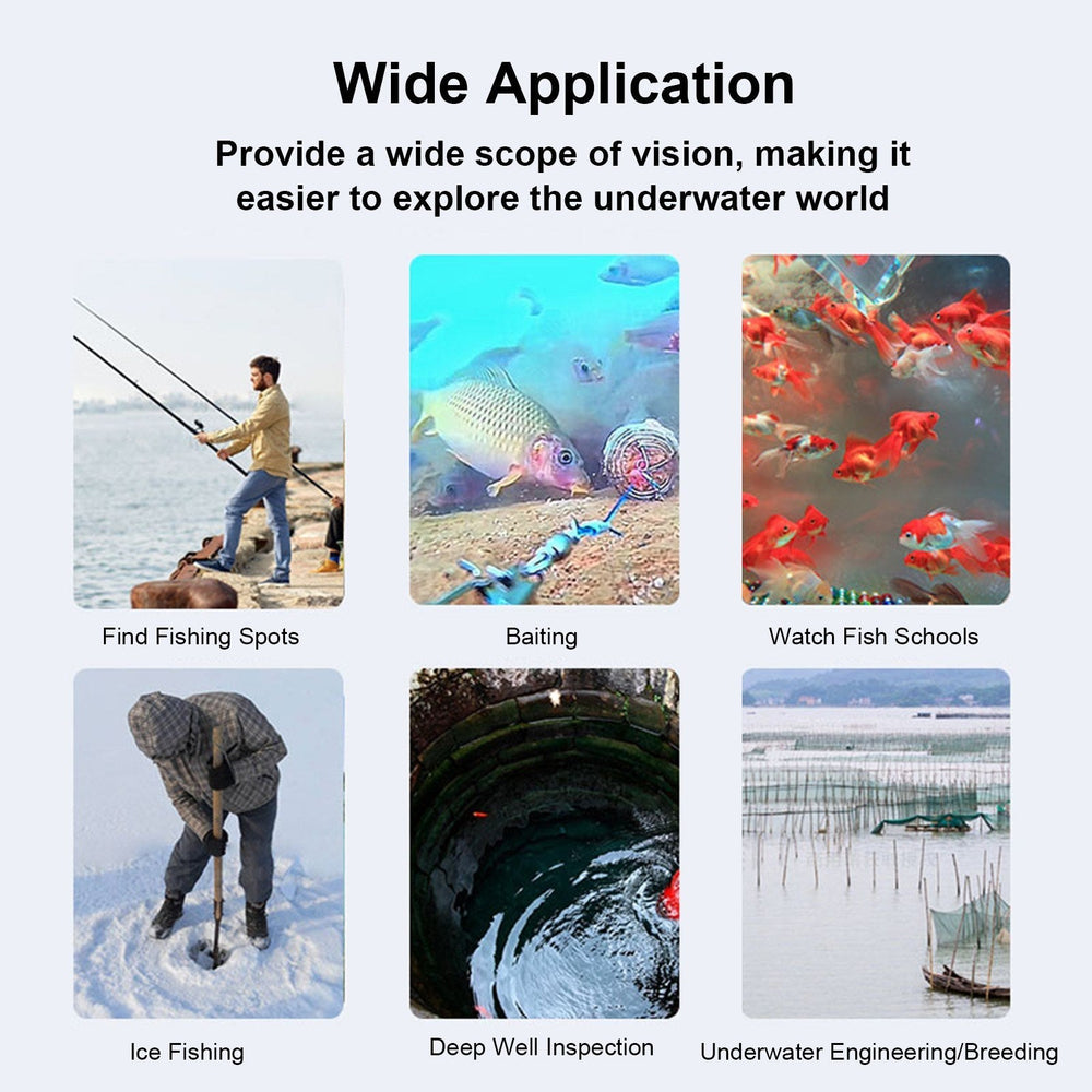 Underwater Fish Finder 4.3" IPS Screen Night Vision 220° Wide Angle 500W Pixel High Clear Camera for Fishing EU Plug 50m