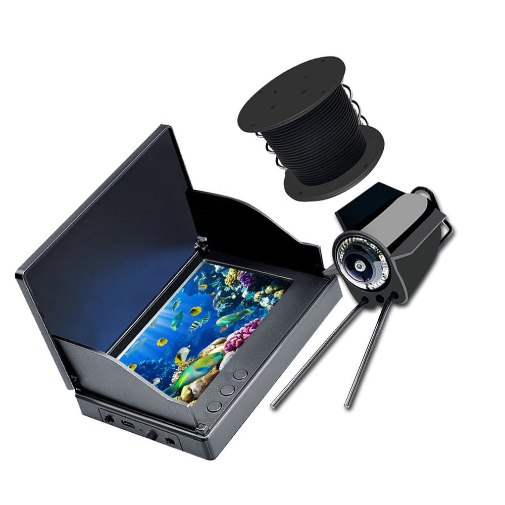 Underwater Fish Finder 4.3" IPS Screen Night Vision 220° Wide Angle 500W Pixel High Clear Camera for Fishing EU Plug 50m