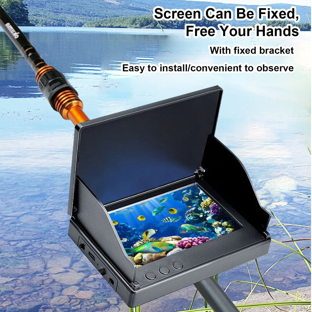 Underwater Fish Finder 4.3" IPS Screen Night Vision 220° Wide Angle 500W Pixel High Clear Camera for Fishing EU Plug 50m