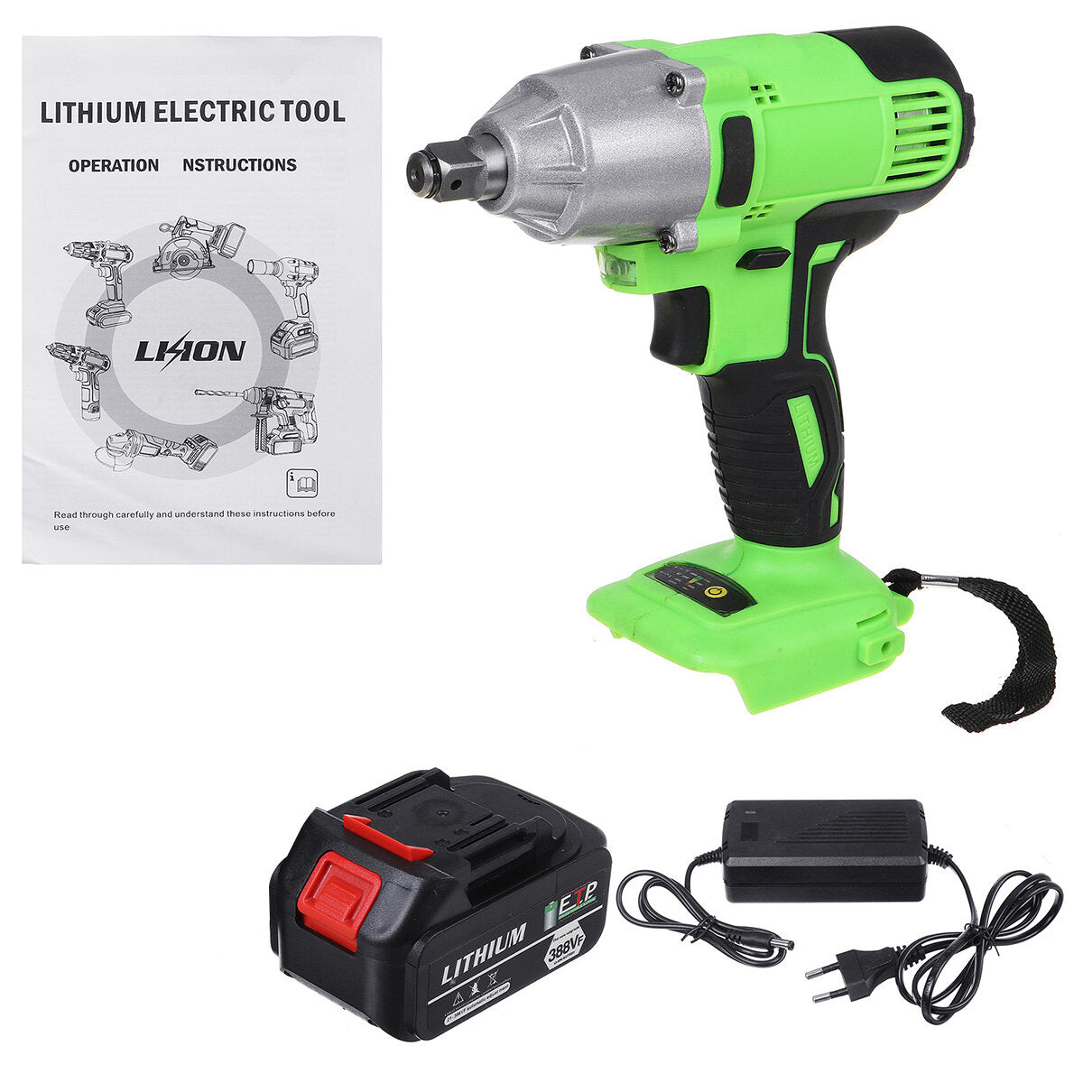 388VF Brushless Electric Torque Wrench Cordless Power Wrench Drill For 18V Makita Battery