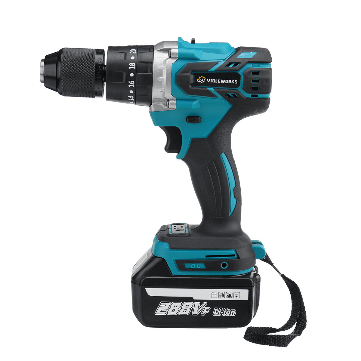 3 In 1 Cordless Electric Impact Drill Driver Brushless Driver Drill Hammer with EU Plug LED Working Light