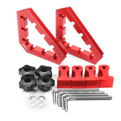 Aluminum Alloy Right Angle Clamps - 45° & 90° Positioning Square for Woodworking - 2 Sets, Max Clamping 60mm