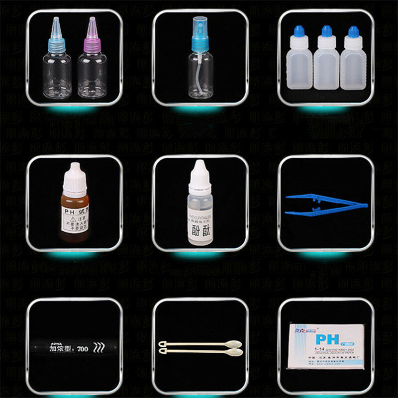 32Pcs Science Chemical Experiment Demonstration Tools Reagent Alcohol Lamp Full Set Storage Box