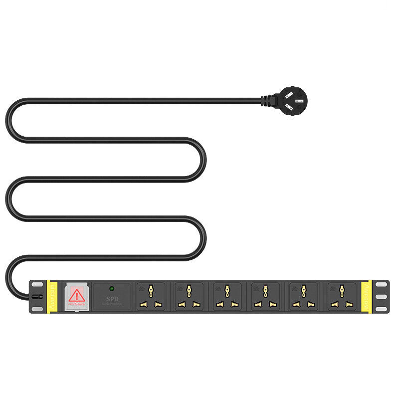 Cabinet Power Socket 6-bit 10A Switch + Flashing Protection Multi-purpose Hole 3 Meters