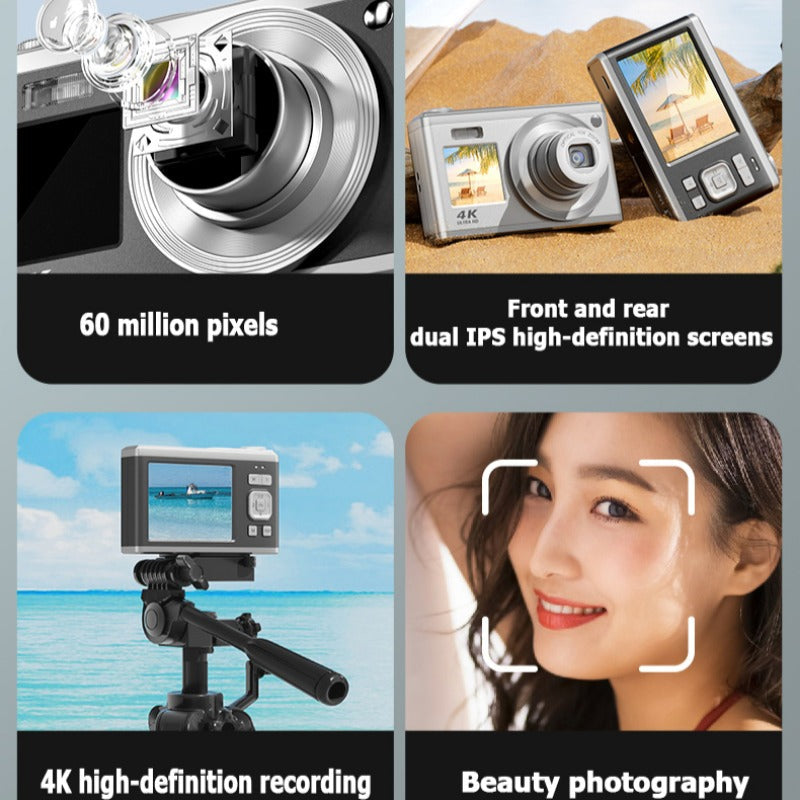 4K Optical Zoom CCD Digital Camera 64 Million Pixels Dual IPS High-definition Screens Photography Camera