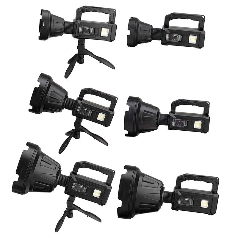 LED Flashlight 5500-7000K Super Bright 6 Modes Type-c Sloar Rechargeable Long Throw Waterproof Solar Portable Searchlight For Hunting Camping