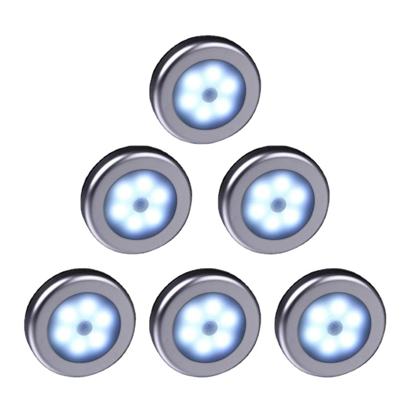 6 LED Motion Sensor Night Lights PIR Infrared Wall Lamp Auto On and Off For Home Bedroom Bedside Stair Cabinet Light Room Lamp