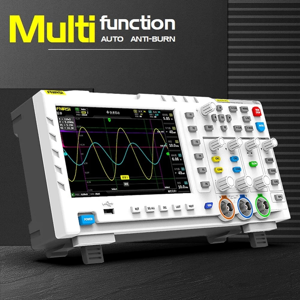 7 Inch TFT LCD Display Screen 2 In 1 Dual Channel Input Storage Oscilloscope Digital Signal Generator