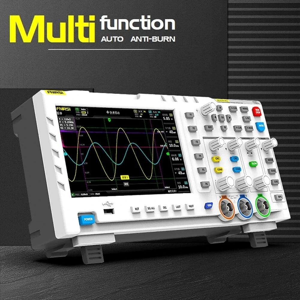 7 Inch TFT LCD Display Screen 2 In 1 Dual Channel Input Storage Oscilloscope Digital Signal Generator