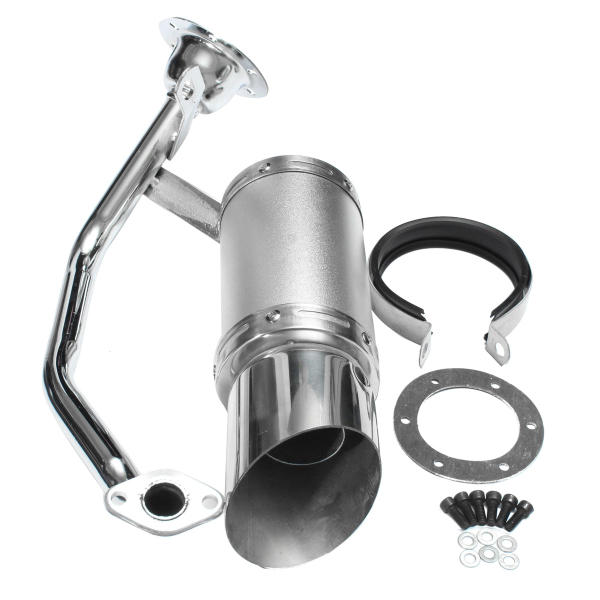 50mm/2in Motorcycle Exhaust System Stainless Steel Short Carbon Fiber For GY6 150cc 4 Stroke Scooter