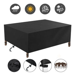 280*180*90cm Garden Furniture Covers Waterproof Anti-UV 600D Oxford Fabric Rectangular Windproof Protector
