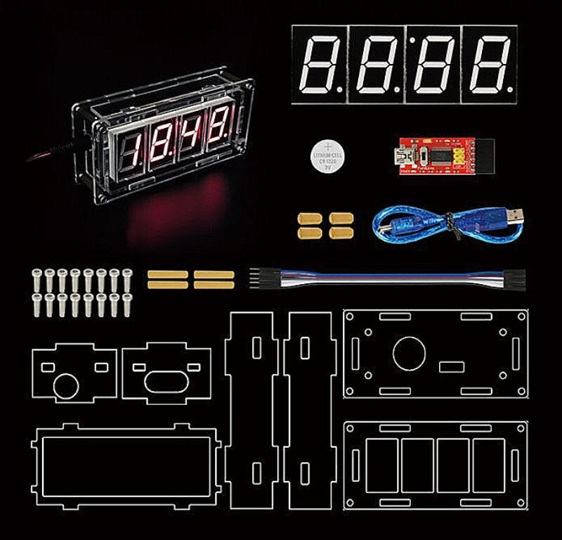 Keyless Intelligent Digital Clock Kit Nixie Tube Electronic Clock Based On Arduin0 DIY Kit