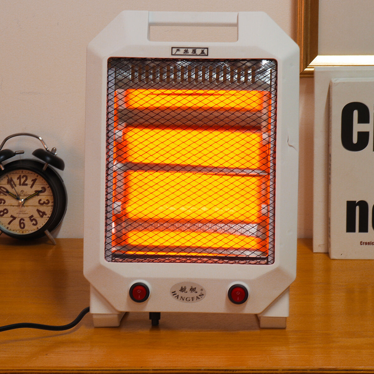 600W Portable Quartz Electric Heater - Silent 2-Gear Winter Warmer for Home & Office
