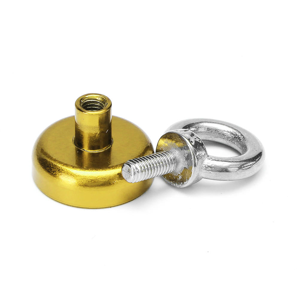 25mm 22kg Neodymium Recovery Magnet Metal Detector Circular Eyebolt Magnet Red/Yellow/Blue