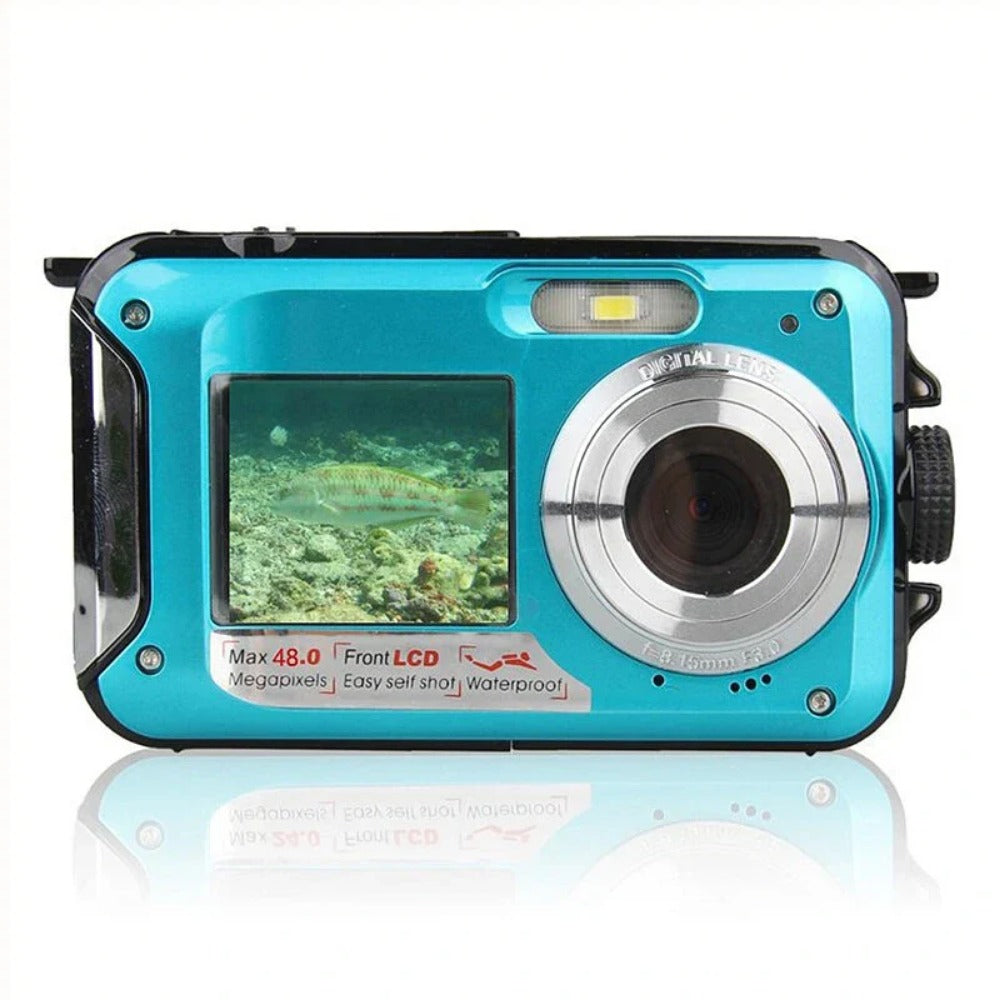 HD368 2.7K 48MP Full HD Underwater Digital Camera 10FT Waterproof Dual Screen 16X Digital Zoom for Snorkelling Swimming