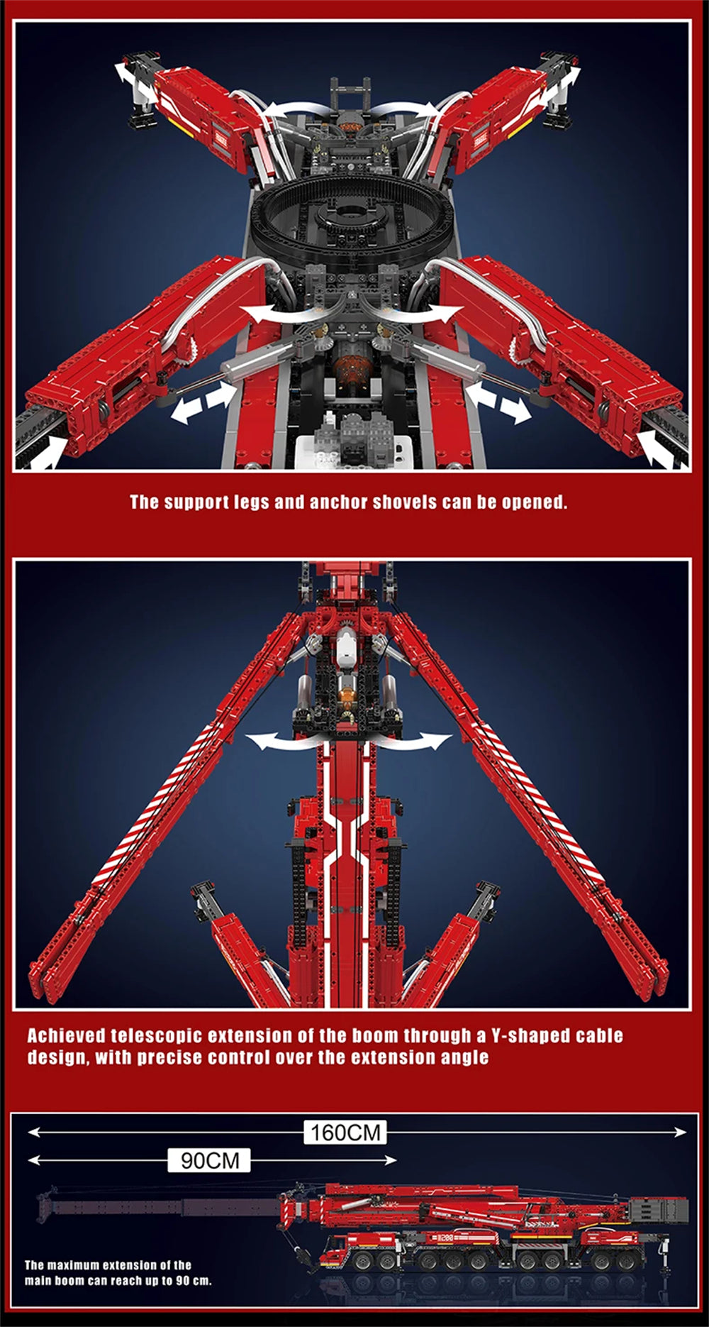 Technical Truck Building Block Remote Control Liebherred LTM 11200 Crane Model Kids Christmas Car Toys